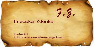 Frecska Zdenka névjegykártya